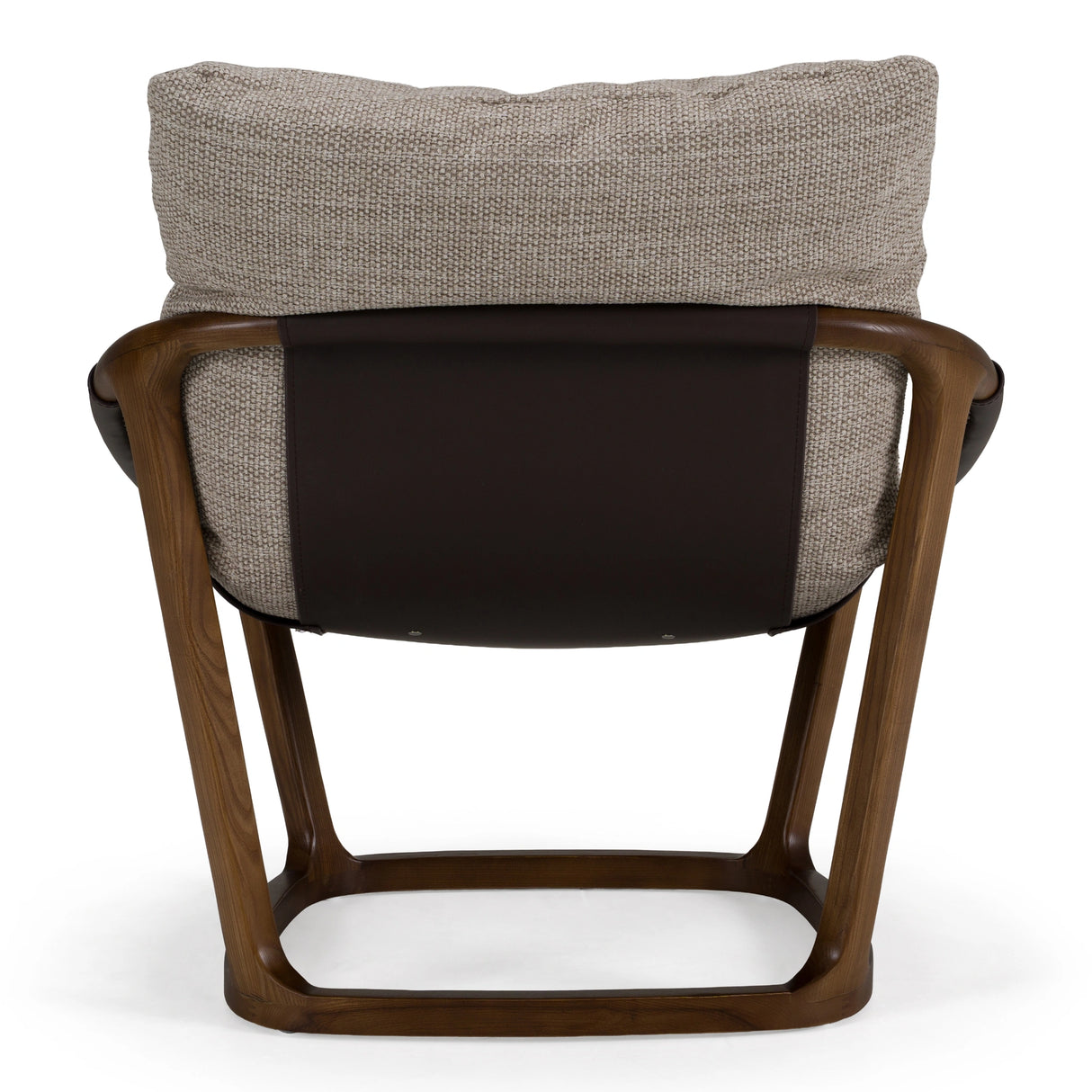 Newman - Modern Beige Fabric + Dark Brown Faux Leather + Ash Accent Chair