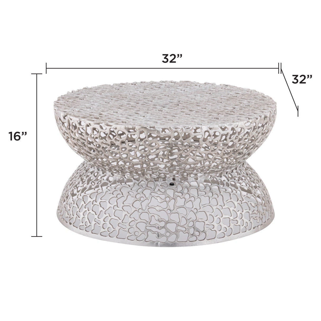 T3704-35 COFFEE TABLE SILVER