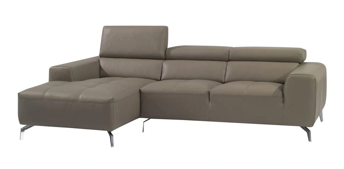 J&M Furniture A978B Italian Leather Sectional LAF Chaise in Burlywood
