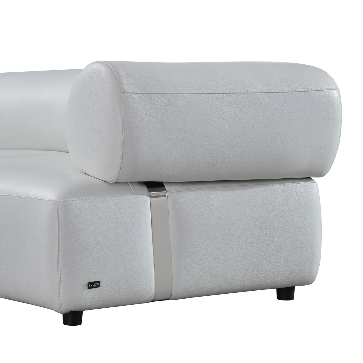 Stuart - Contemporary White Leather Left Facing Chaise Sectional Sofa