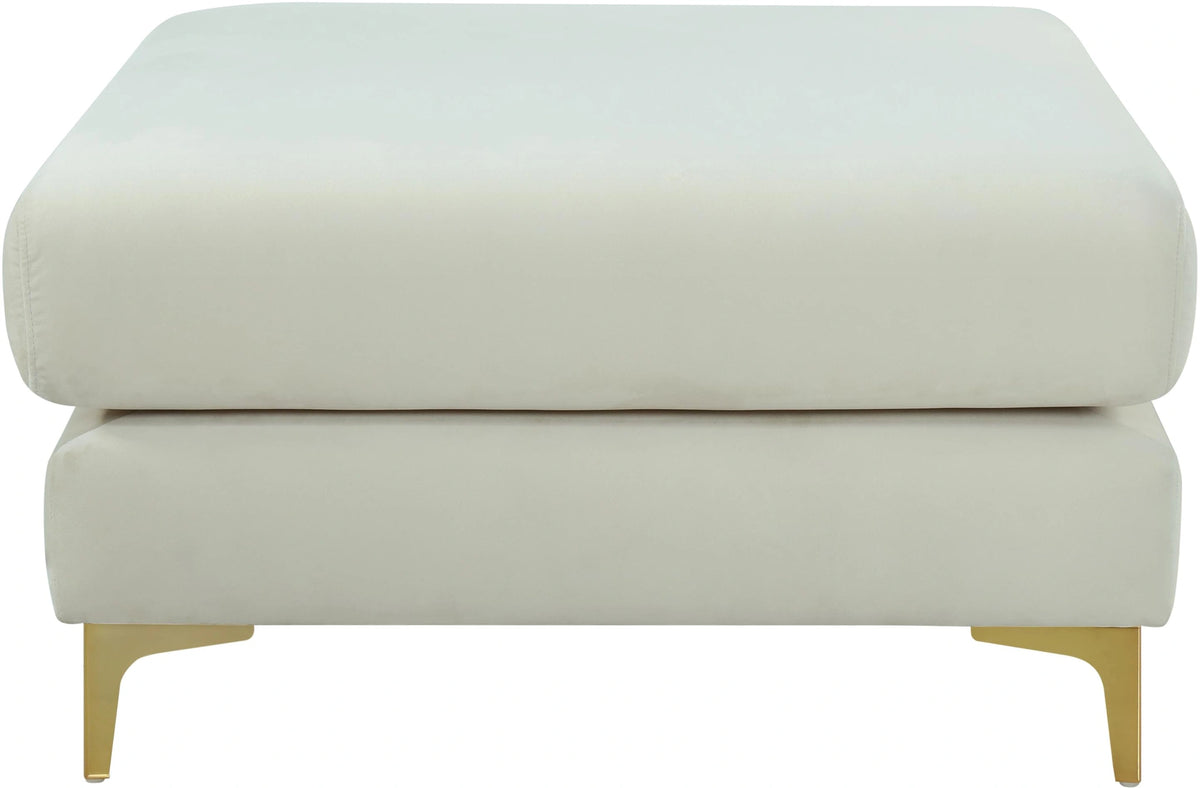 Julia Cream Velvet Modular Ottoman