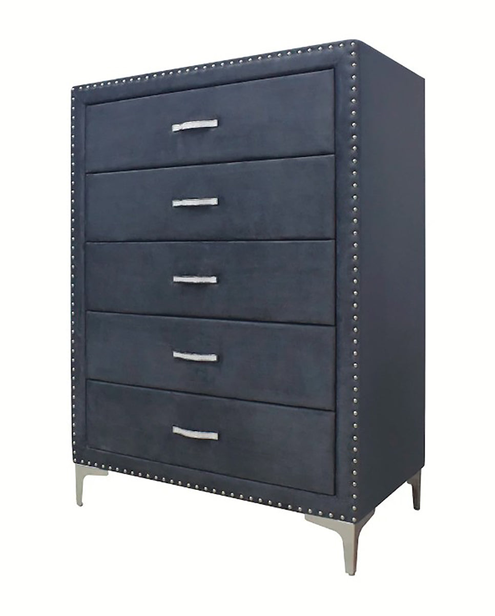 Crown Mark Furniture Lucinda 5 Drawer Chest in Gray image