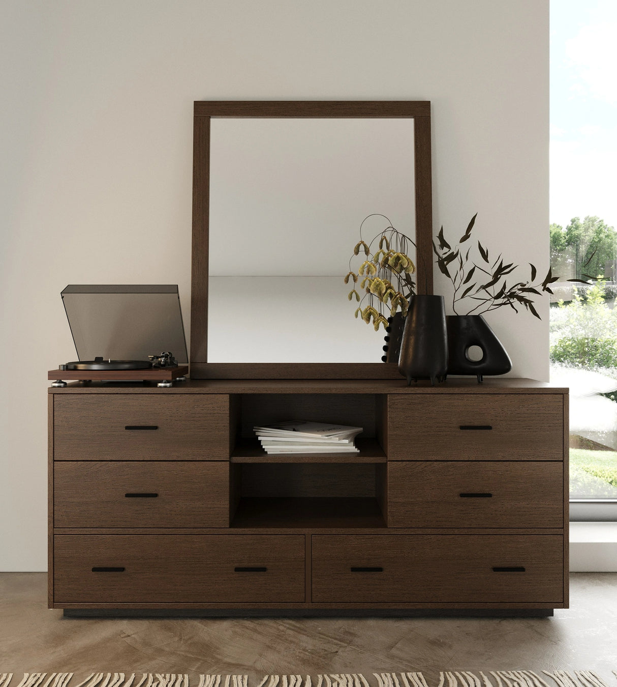 Fantasia - Dark Walnut Dark Grey 4-Piece Bedroom Set