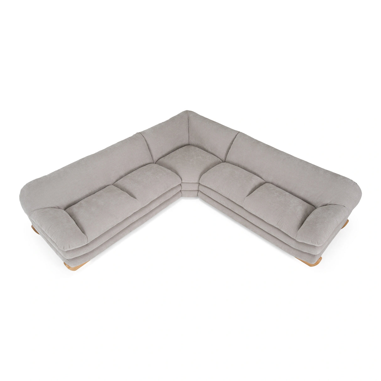 Crockett - Modern Light Grey Fabric Sectional Sofa