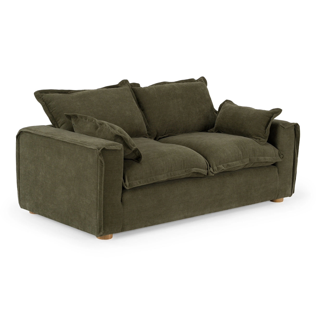 Durbin - Modern Green Fabric Loveseat