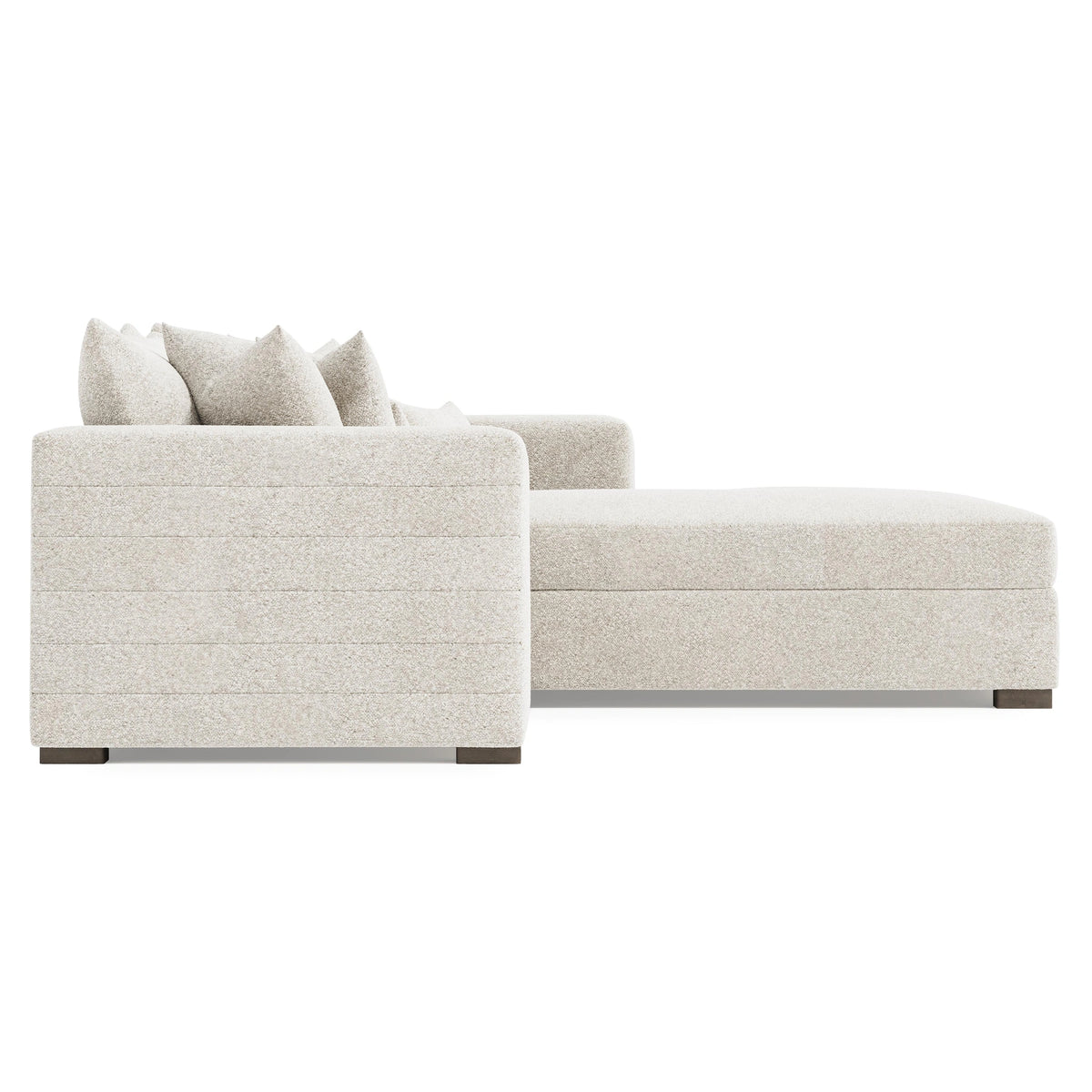 Helena Fabric Sectional Wood Foot