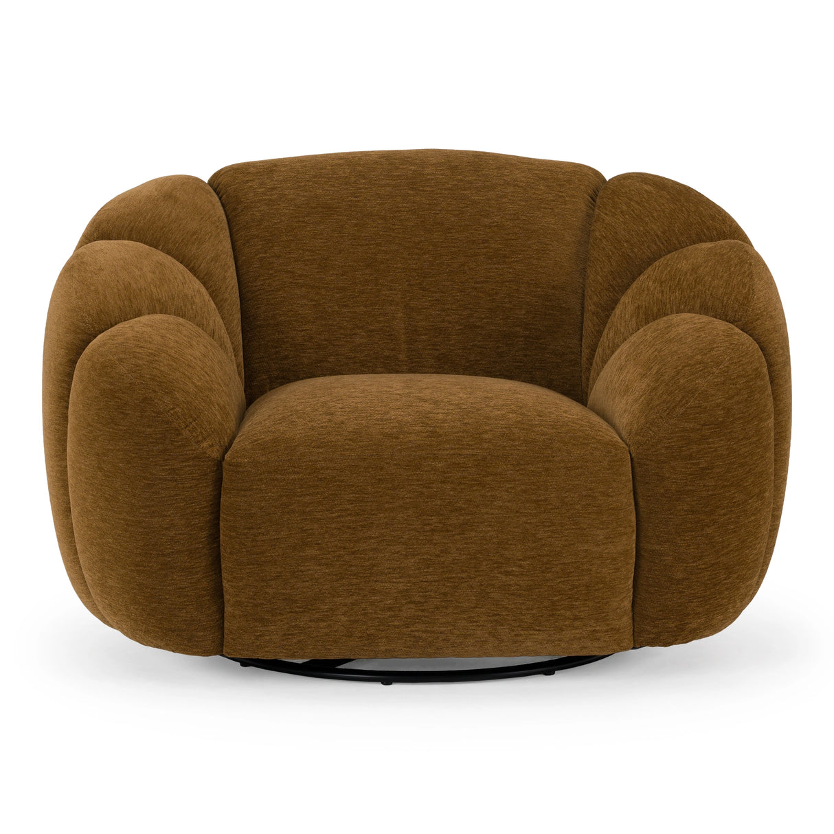 Thune - Modern Brown Fabric Swivel Accent Chair