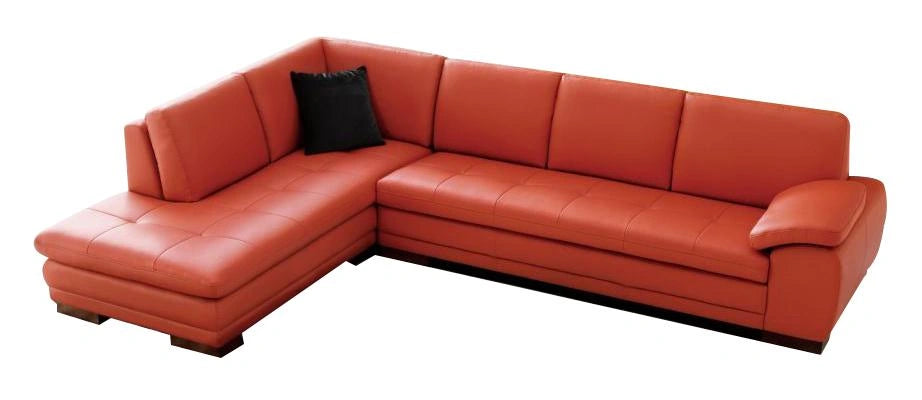 J&M Furniture 625 Italian Leather Sectional LAF in Pumpkin