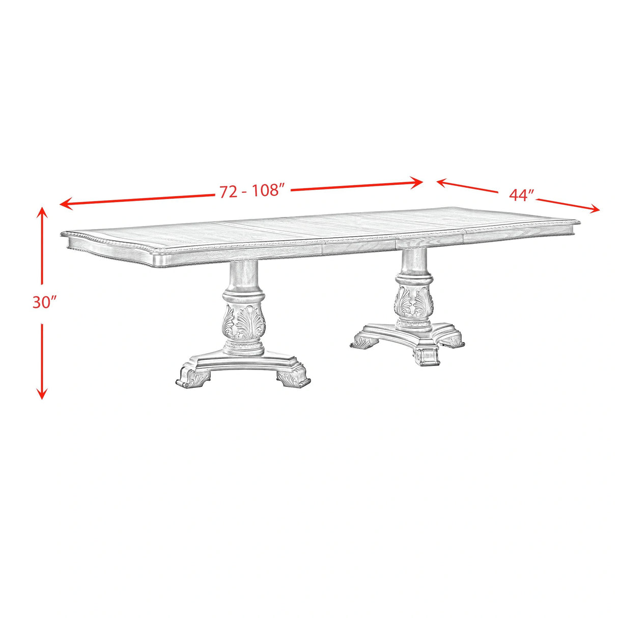 Madison Park Rectangular Dining Table with 2 18" Leaves in Walnut