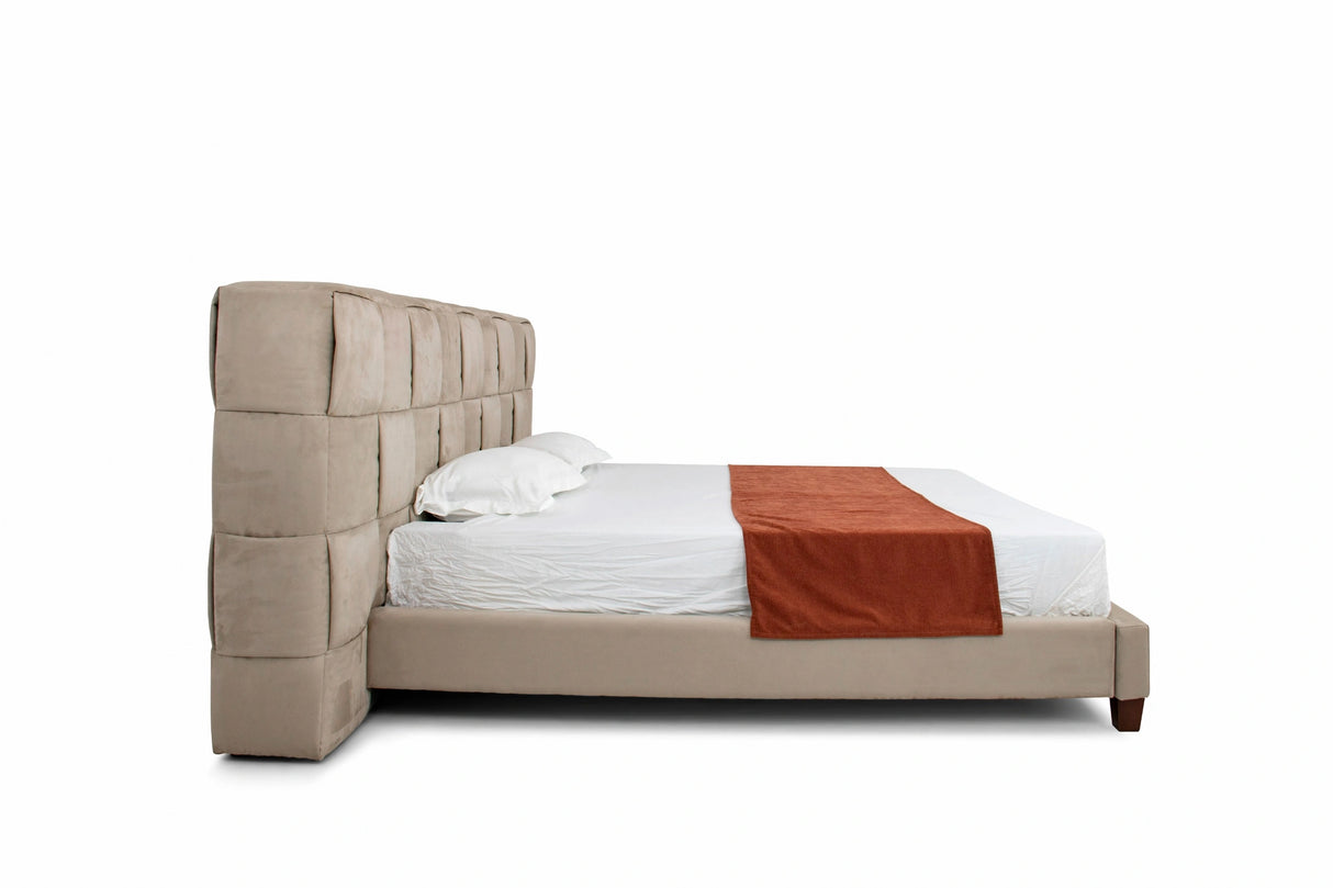 McKamey - Modern Beige Fabric Bed