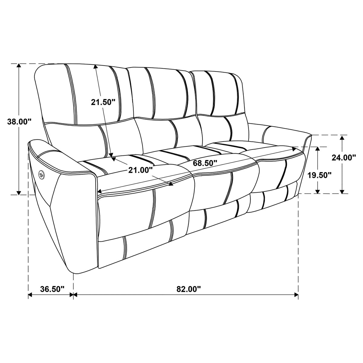 Greenfield Power Reclining Sofa - galleria furniture outlet