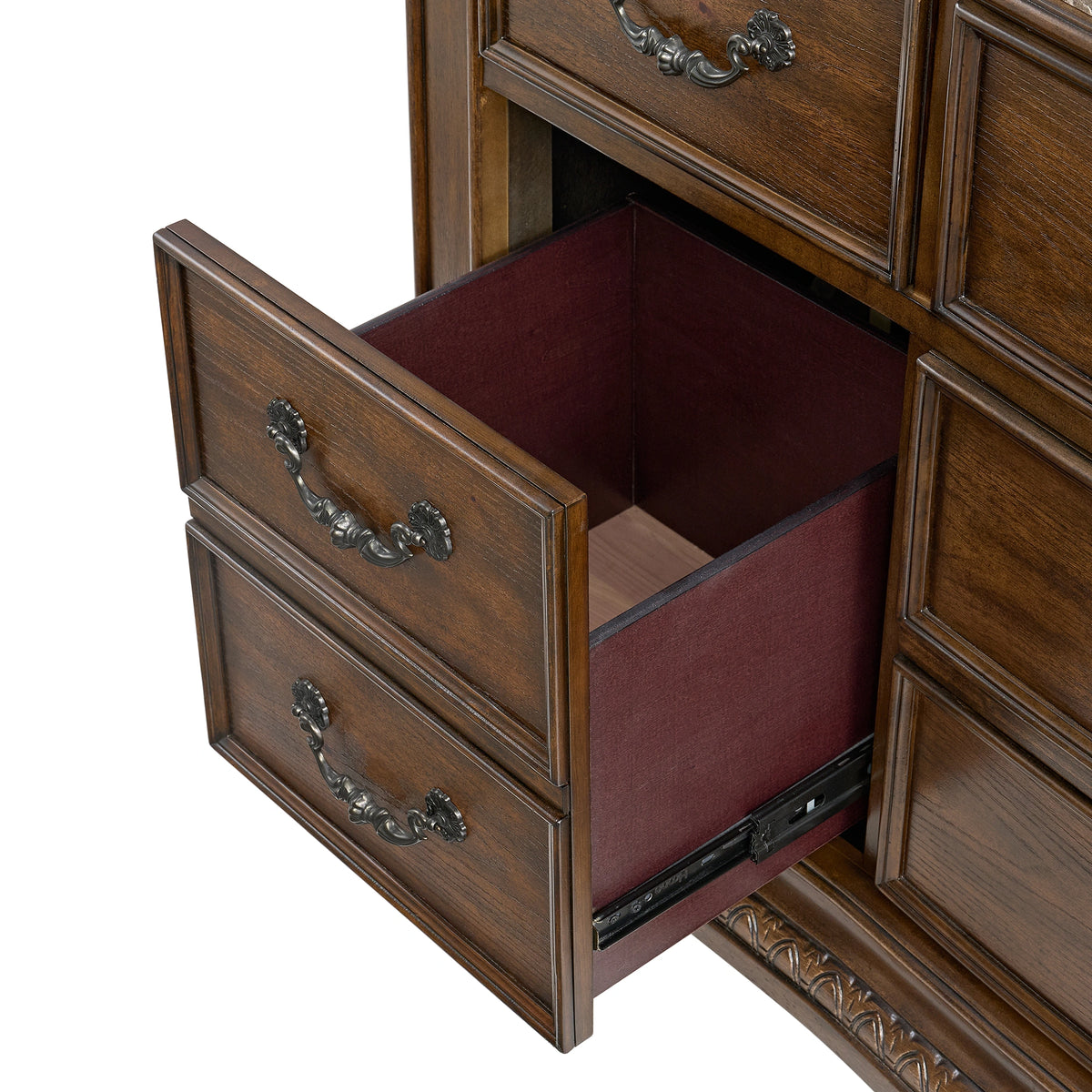Cadenza UPH Bedroom Set with Black PU in Brown