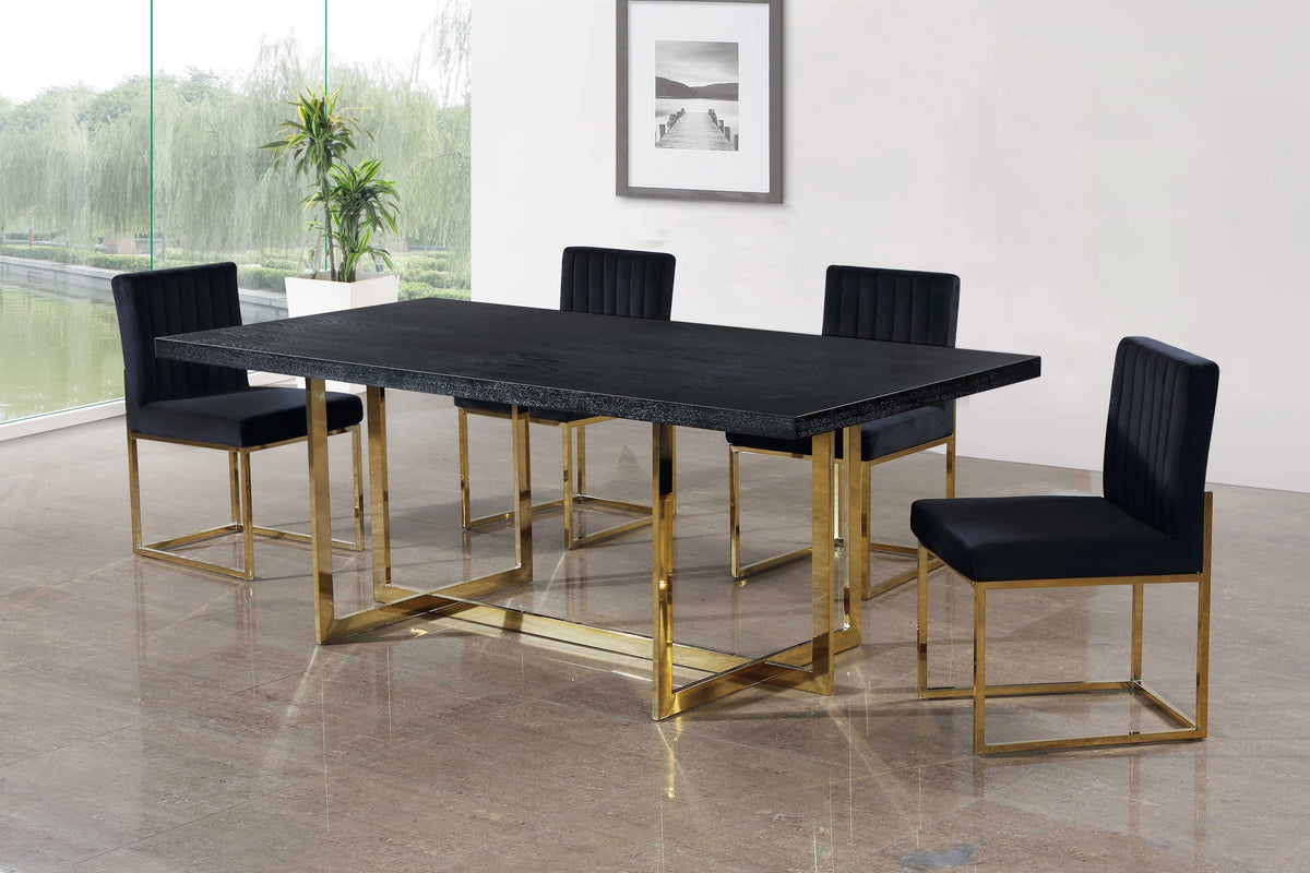 Giselle Black Velvet Dining Chair