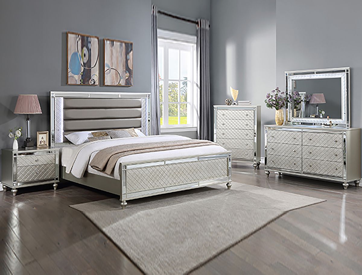 Crown Mark Furniture Cristian Queen Panel Bed in Beige B1680-Q