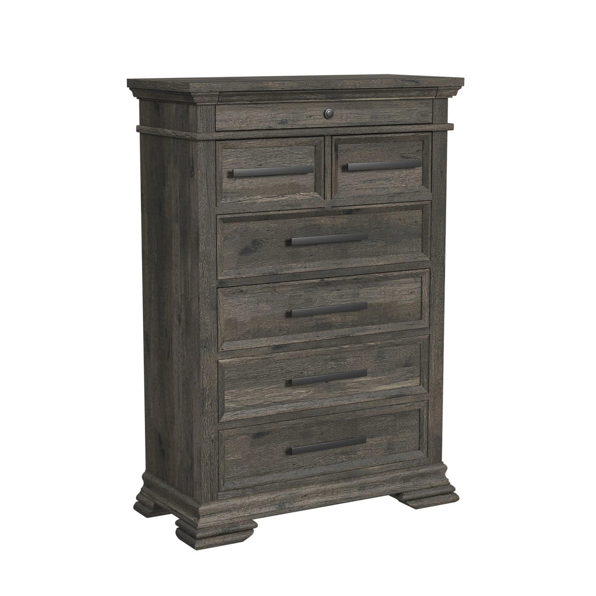 Park Ridge Bedroom Set with 2 Nightstands in Charcoal
