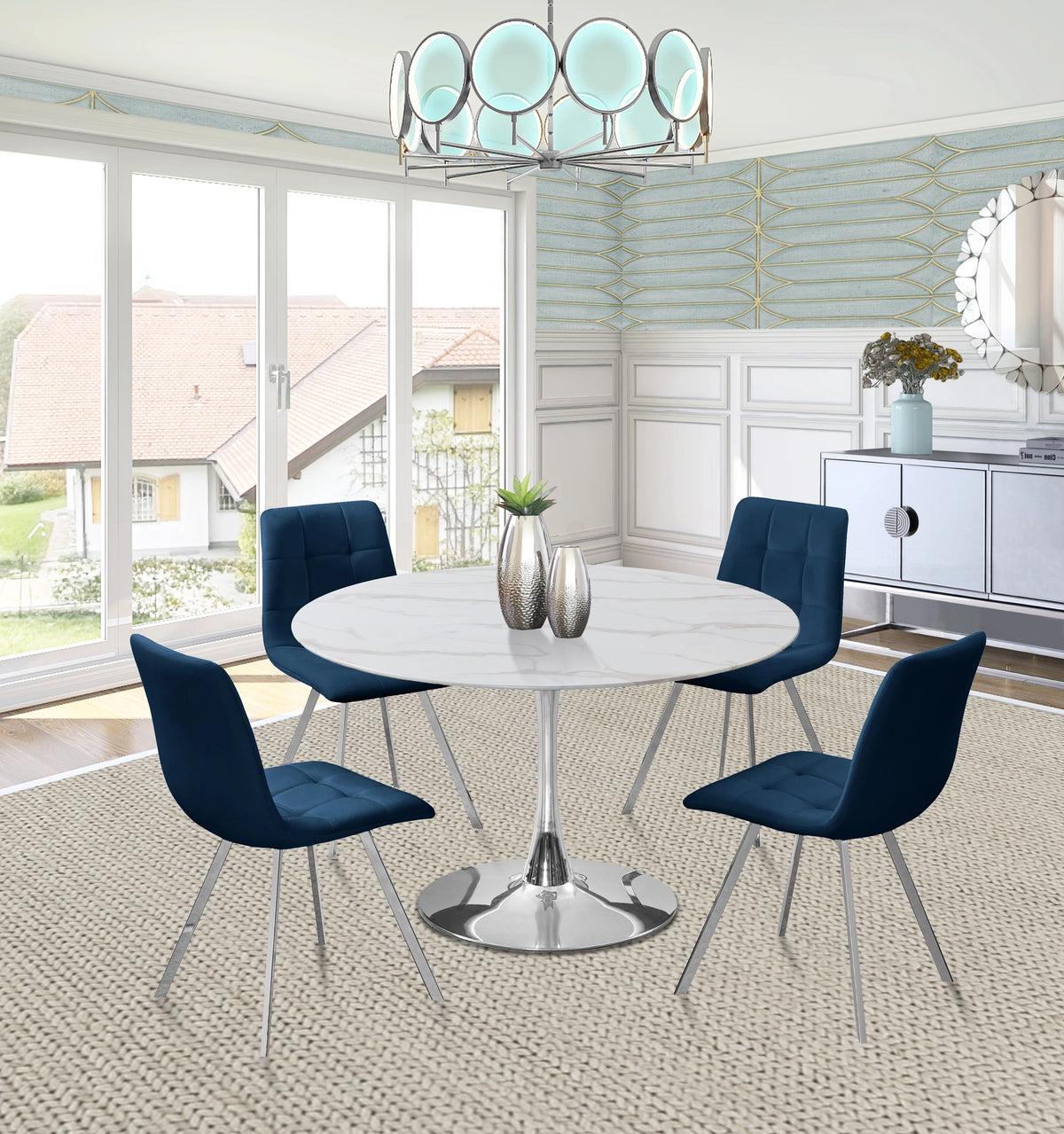 Annie Navy Velvet Dining Chair