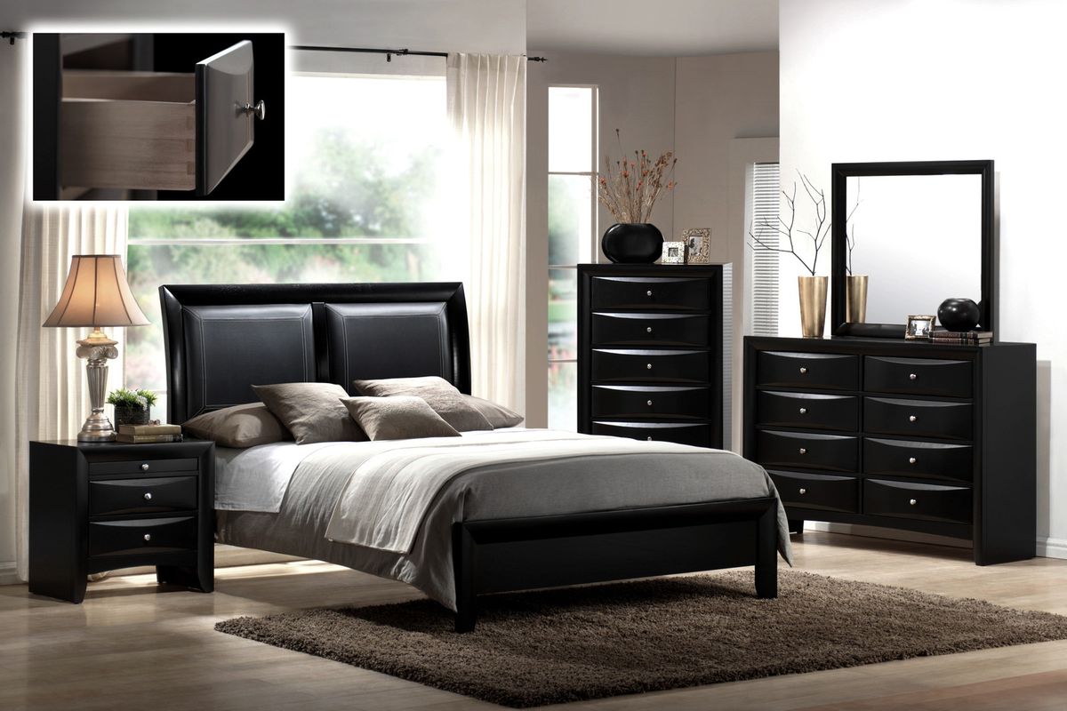Crown Mark Furniture Emily Nightstand in Black