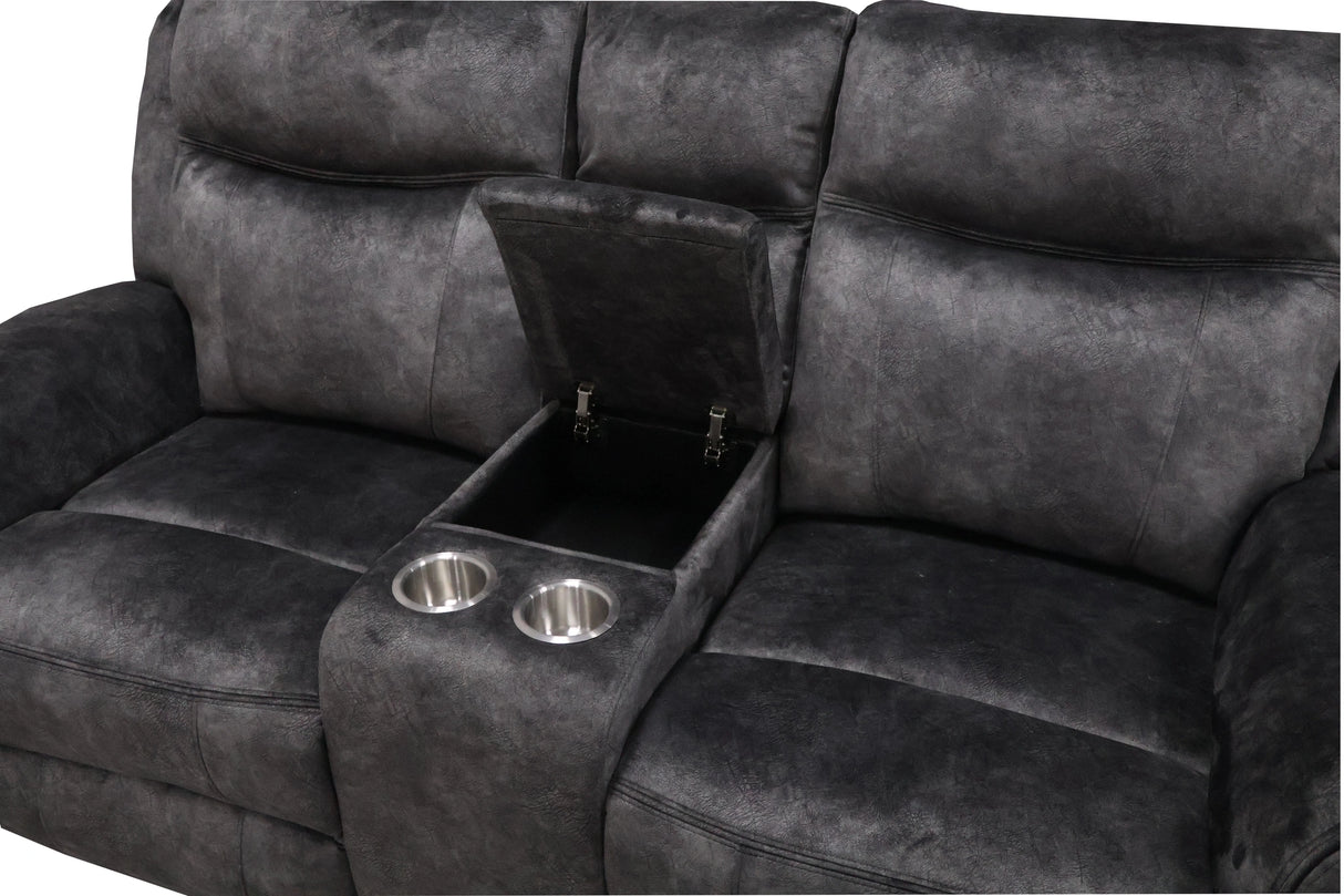Park City Console Loveseat W/ Pwr Fr-Slate