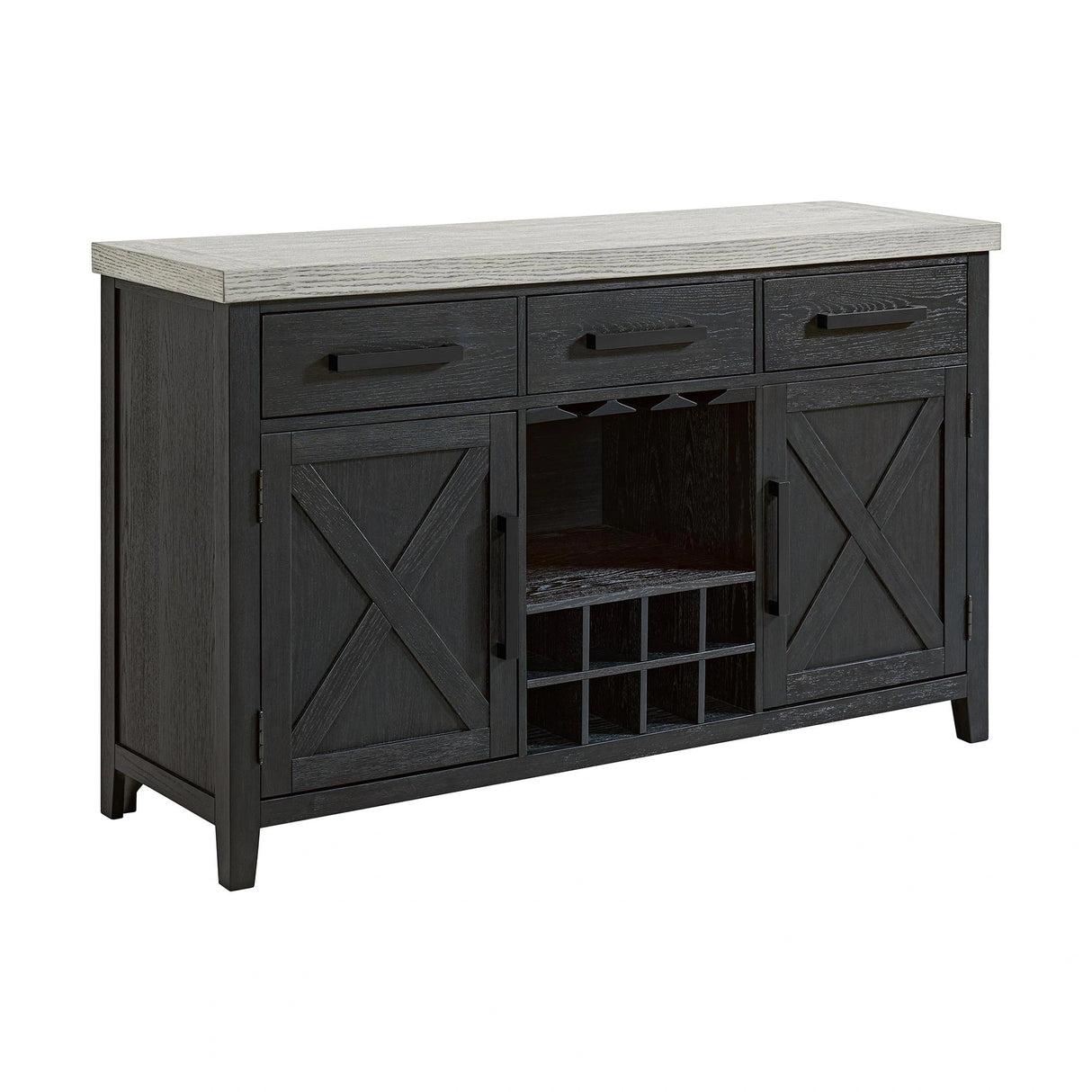 Axel Server in Light Grey and Espresso