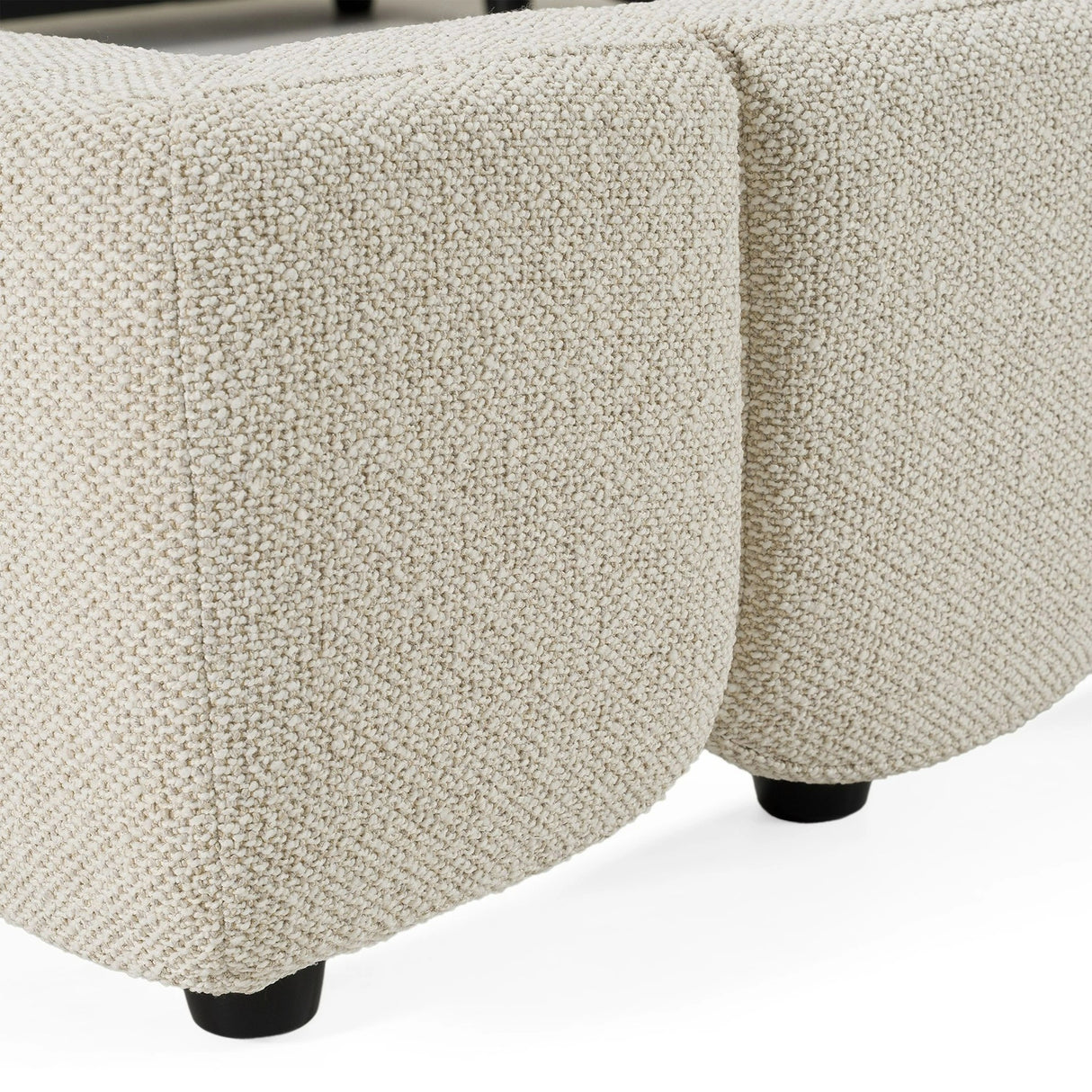 Harris + Dustin - Modern Off-White Fabric + Natural Oak 4-Piece Bedroom Set