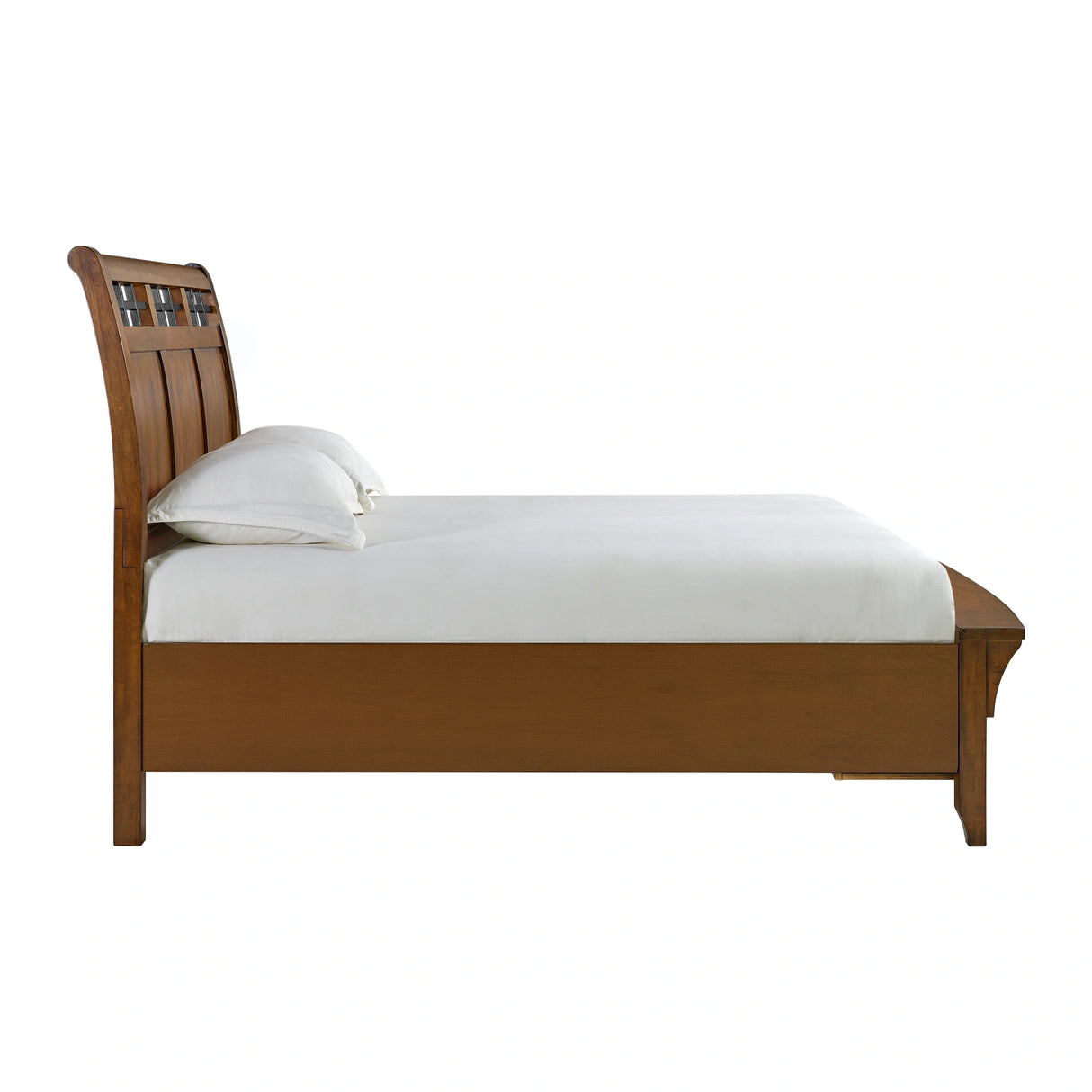 Gage Sleigh Storage Bed in Chestnut