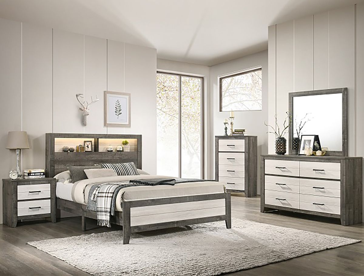 Crown Mark Furniture Rhett 4 Drawer Chest In Gray