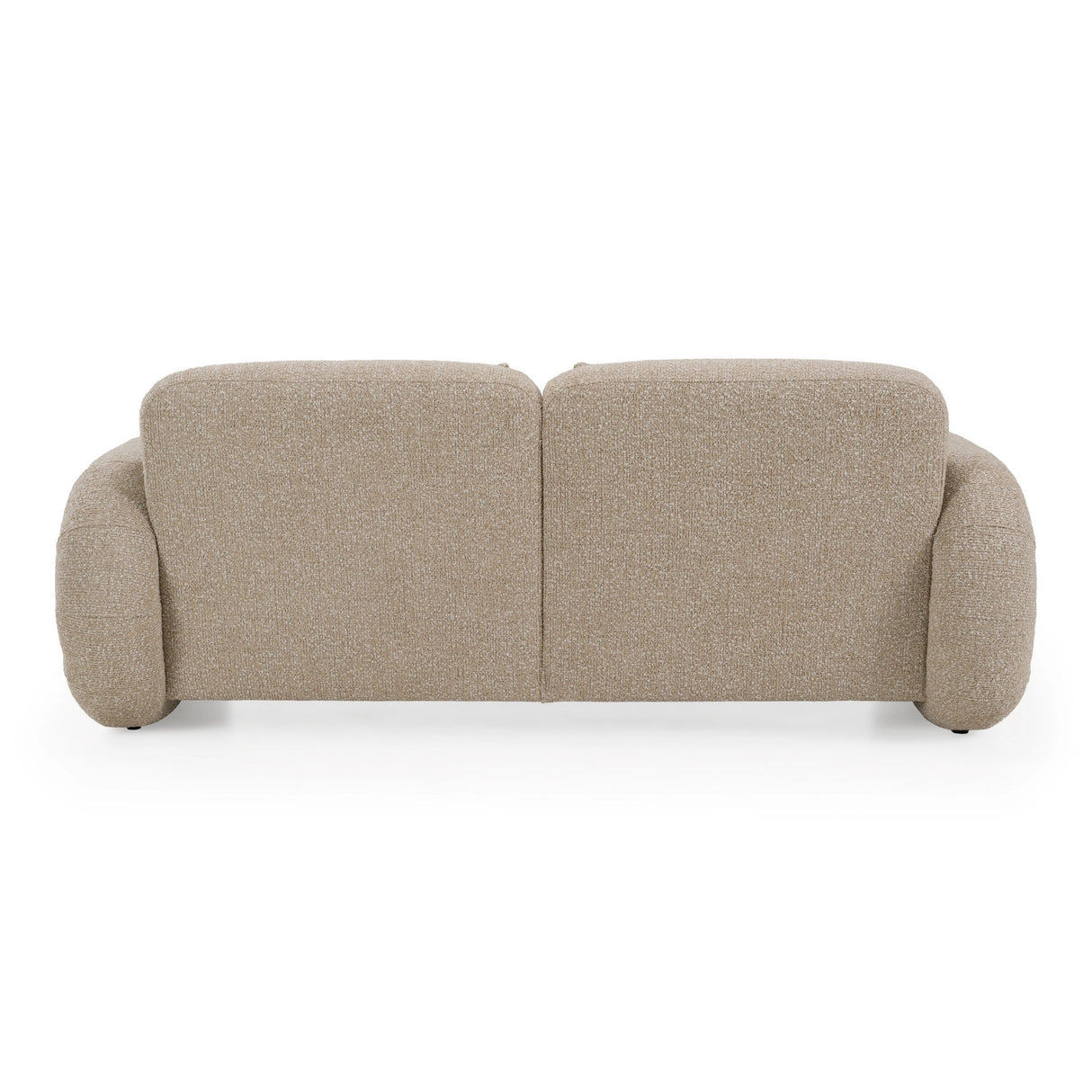 Odette - Modern Beige Fabric + White Burl Loveseat Sofa
