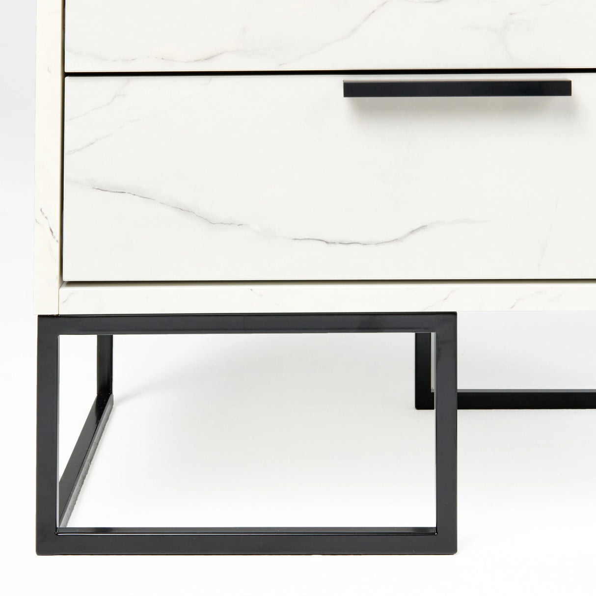 Marbella - Italian Modern White Marble Bed with 2 Nightstands