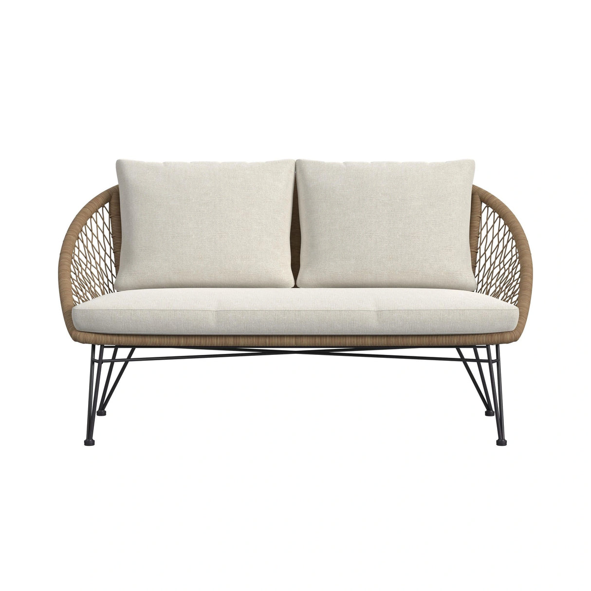 Grace Outdoor Seating 4PC Set - Black, Natural and Olefin Beige