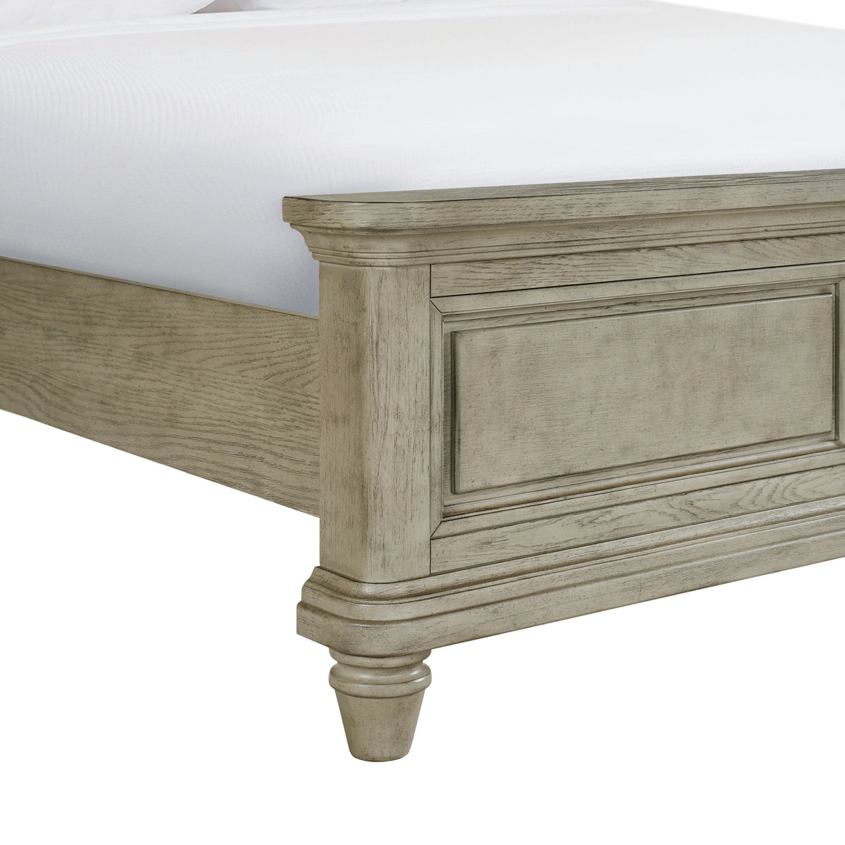 Whit-Ash Panel Bed in Light Grey
