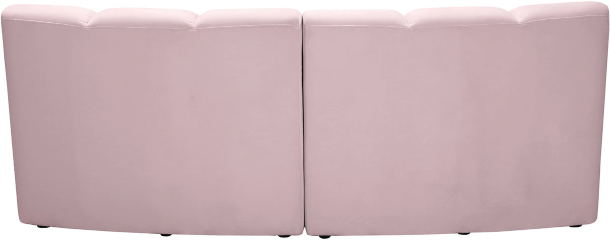 Infinity Pink Velvet 2pc. Modular Sectional