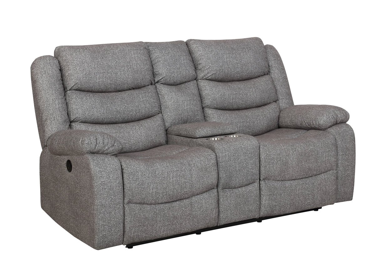 GRANADA CONSOLE LOVESEAT W/PWR FR-GRAY