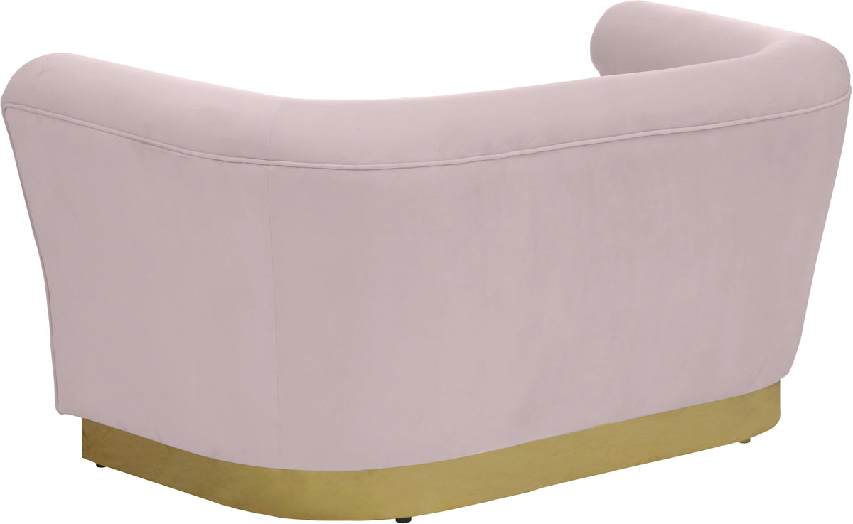 Bellini Pink Velvet Loveseat