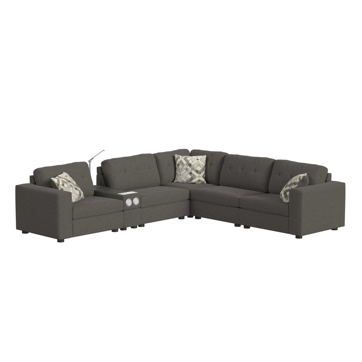 Options One Corner in Palmer Plus Ash with 1 Pillow 20"ÔøΩ