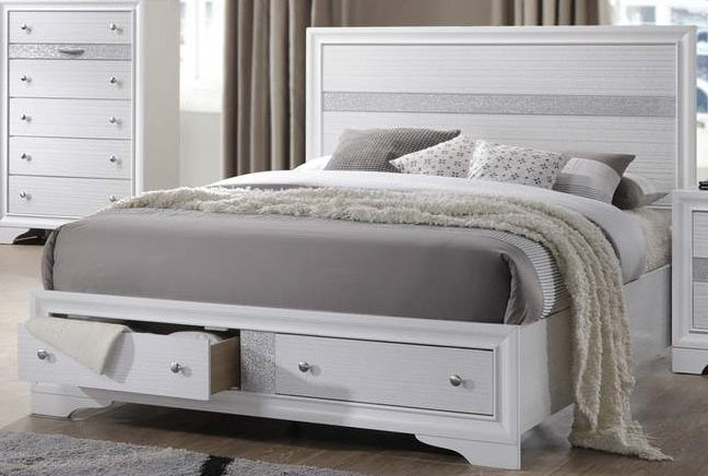 Galaxy Home Matrix King Bed in White - galleria furniture outlet