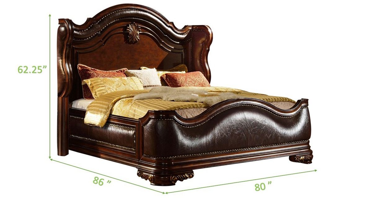 Galaxy Home Bella King Bed in Dark Walnut - galleria furniture outlet
