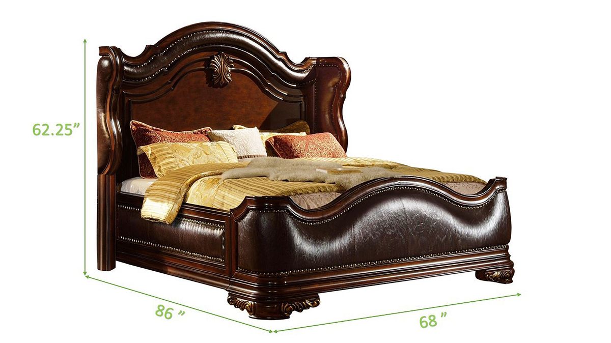 Galaxy Home Bella Queen Bed in Dark Walnut - galleria furniture outlet