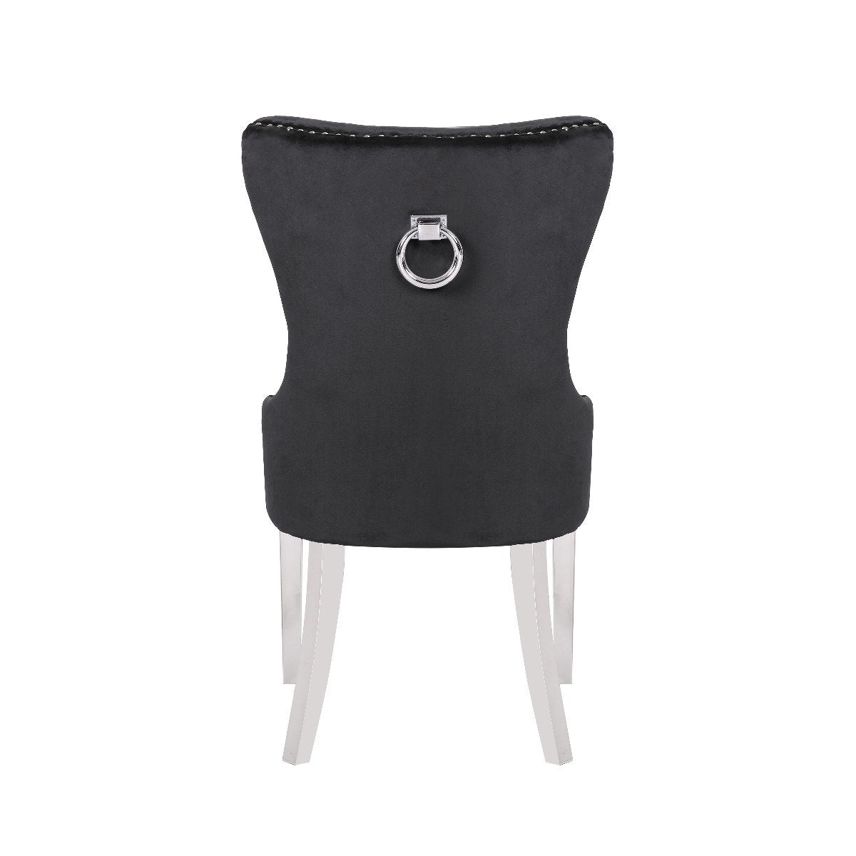 Galaxy Home Erica Stainless Steel Legs Dining Chair (Set of 2) in Black