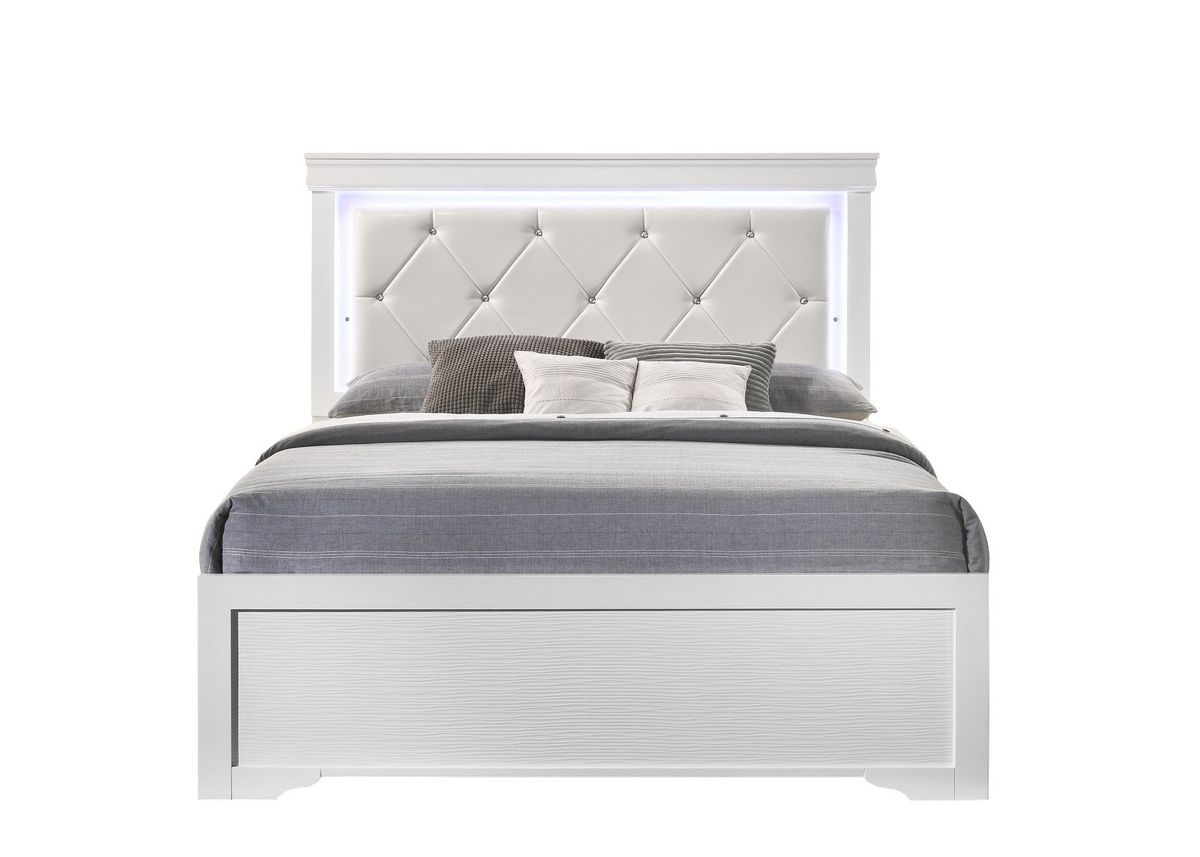 Galaxy Home Brooklyn King Bed in White - galleria furniture outlet