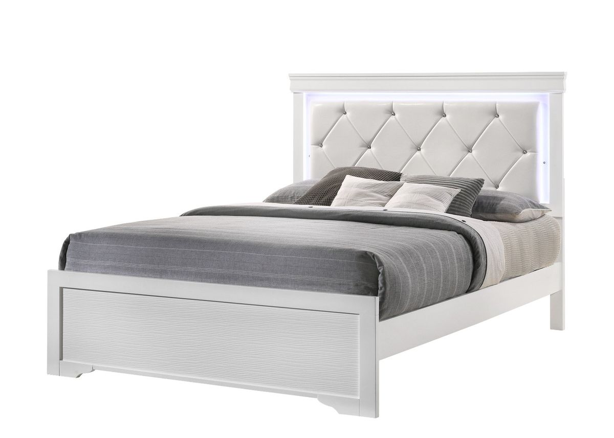 Galaxy Home Brooklyn Full Bed in White - galleria furniture outlet