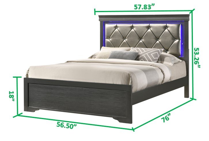Galaxy Home Brooklyn Full Bed in Gray - galleria furniture outlet