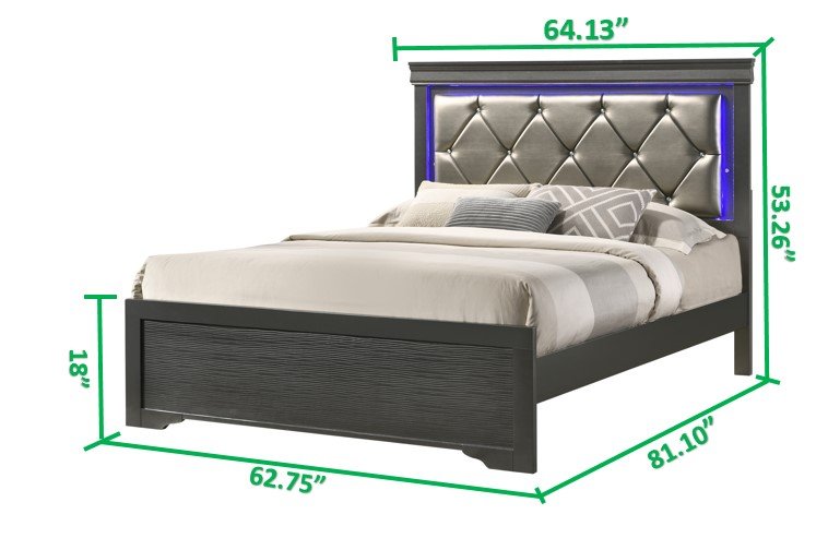 Galaxy Home Brooklyn Queen Bed in Gray - galleria furniture outlet