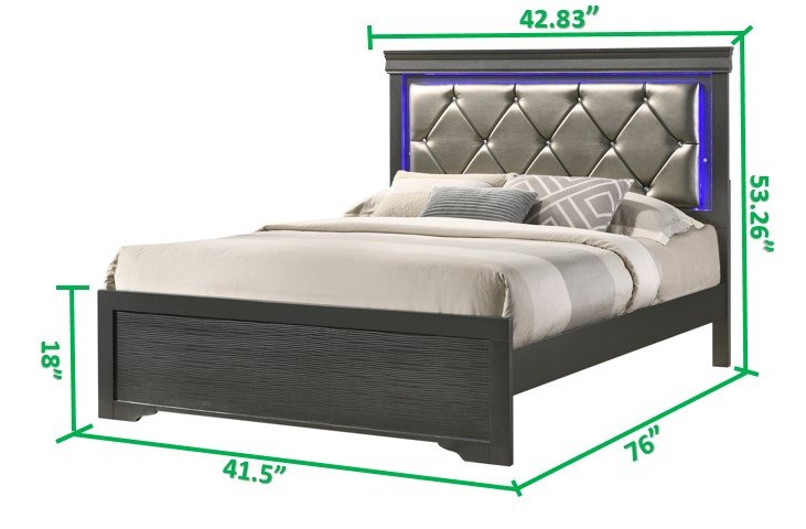 Galaxy Home Brooklyn Twin Bed in Gray - galleria furniture outlet