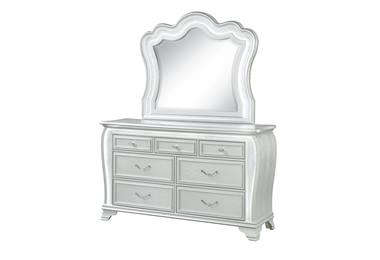 Aria Silver Dresser with LED