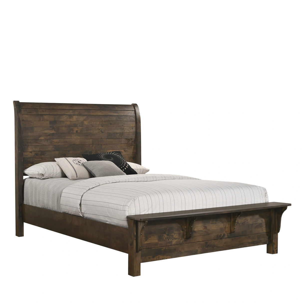 BLUE RIDGE Eastern King-California King K BENCH FOOTBOARD & SLATS-RUSTIC GRAY