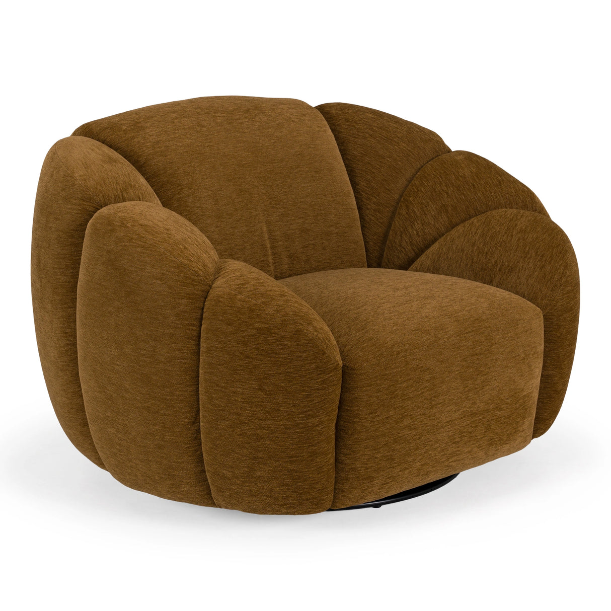 Thune - Modern Brown Fabric Swivel Accent Chair
