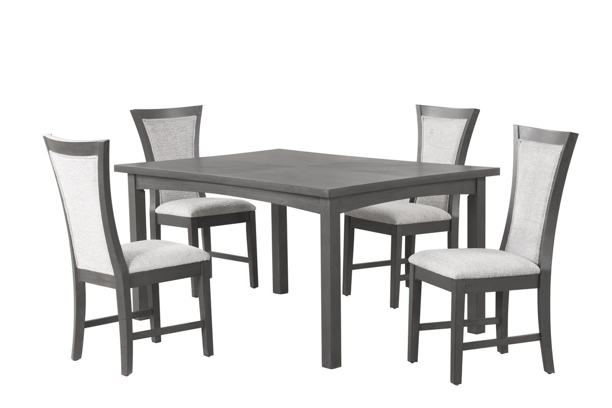 Flair 60" Dining Table & 4 Chairs (5 Pc Set)-Gray