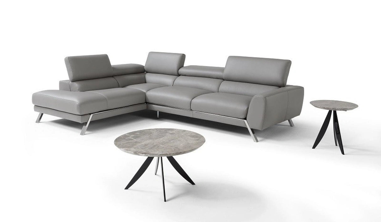 J&M Furniture Mood Left Hand Facing Chaise Sectional in Grey