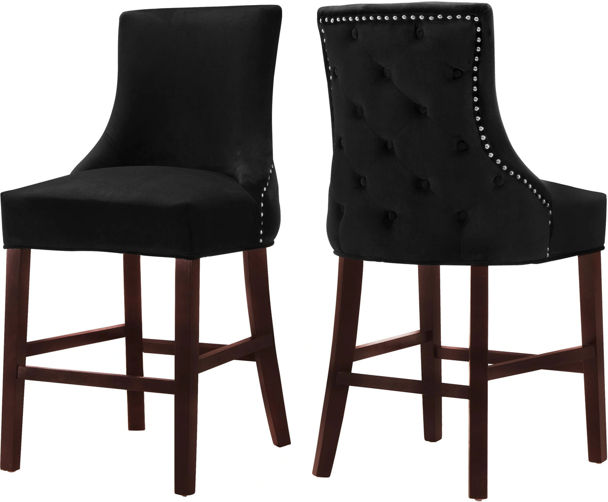 Hannah Black Velvet Stool