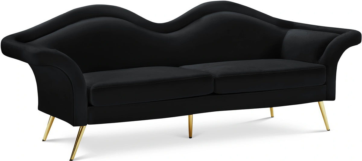 Lips Black Velvet Sofa
